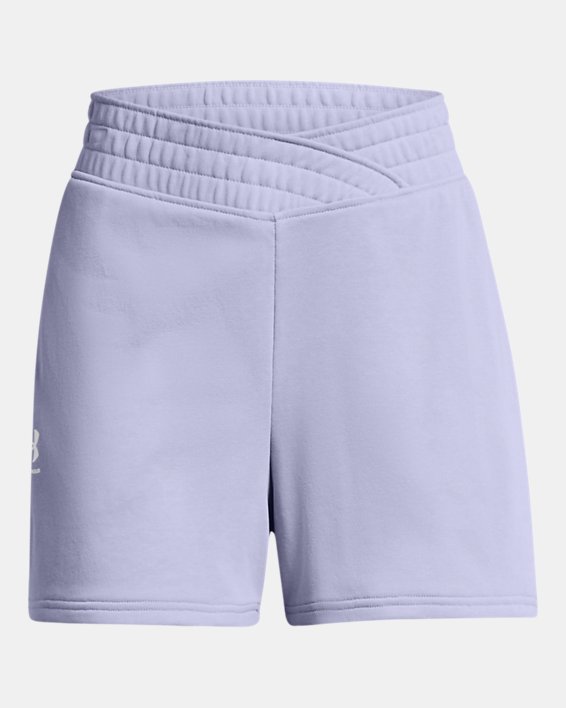 Women's UA Rival Terry Shorts in Purple image number 4